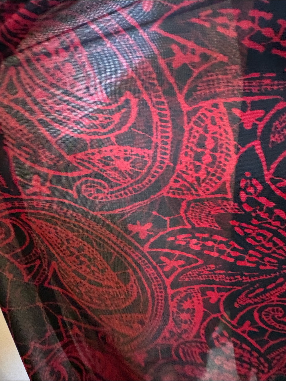 Ruby Rox Y2K Mesh Overlay Asymmetrical Hem Dress Paisley Print | Size M - Picture 11 of 15